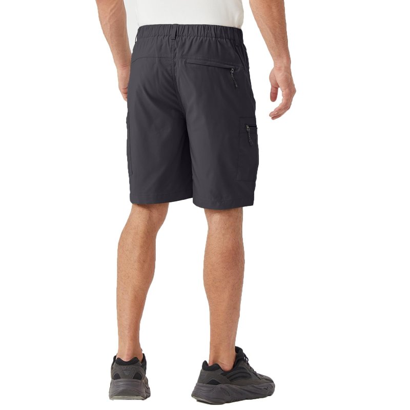 Tuna Men's Hiking Cargo Shorts Lightweight Quick Dry Outdoor for Men with 5 Zipper Pockets Water Golf Camping Casual Summer(Black 5# L)