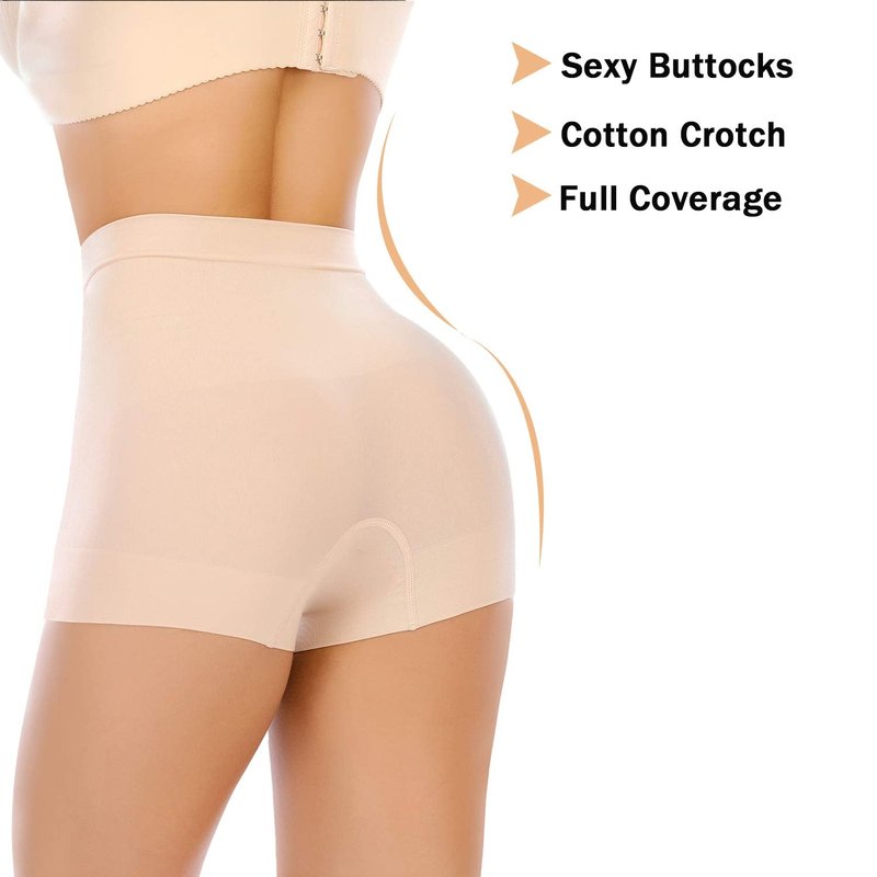 Womens Seamless Shaping Boyshorts Panties Tummy Control Underwear Slimming Shapewear Slip Shorts(#A2 Beige(light Tummy Control),Small)