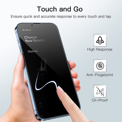 JETech Privacy Full Coverage Screen Protector for iPhone 16e 2025, iPhone 13/13 Pro 6.1-Inch, Anti-Spy Tempered Glass Film, Edge to Edge Protection Case-Friendly, 2-Pack