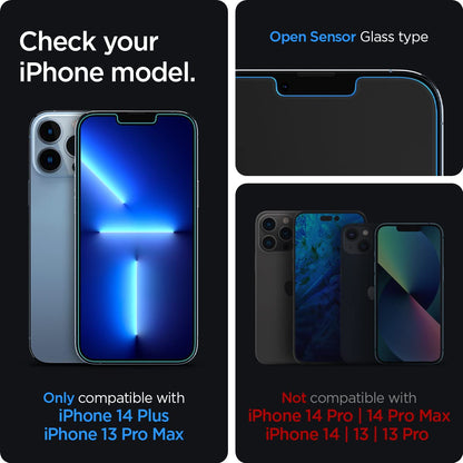 Spigen Tempered Glass Screen Protector [GlasTR EZ FIT] designed for iPhone 14 Pro Max [Case Friendly] - Sensor Protection / 2 Pack