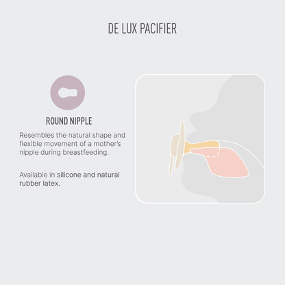 BIBS Pacifiers - De Lux Collection | BPA-Free Round Nipple | Silicone | Made in Denmark | Set of 2 Ivory/Sage Color Premium Soothers | Size One Size