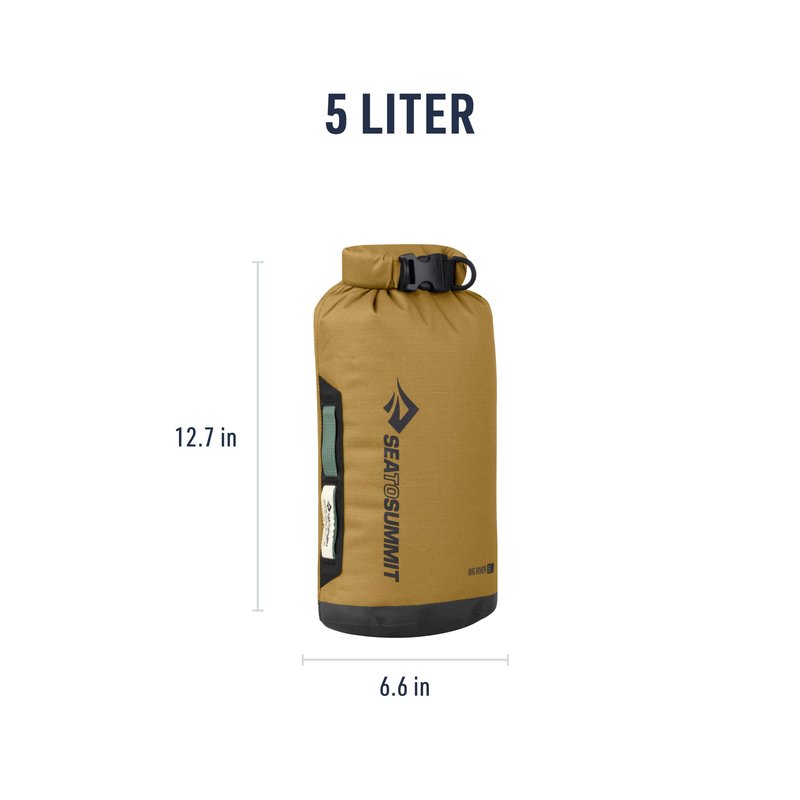 Sea to Summit Big River Dry Bag, Heavy-Duty Dry Storage, 8 Liter, Gold Brown