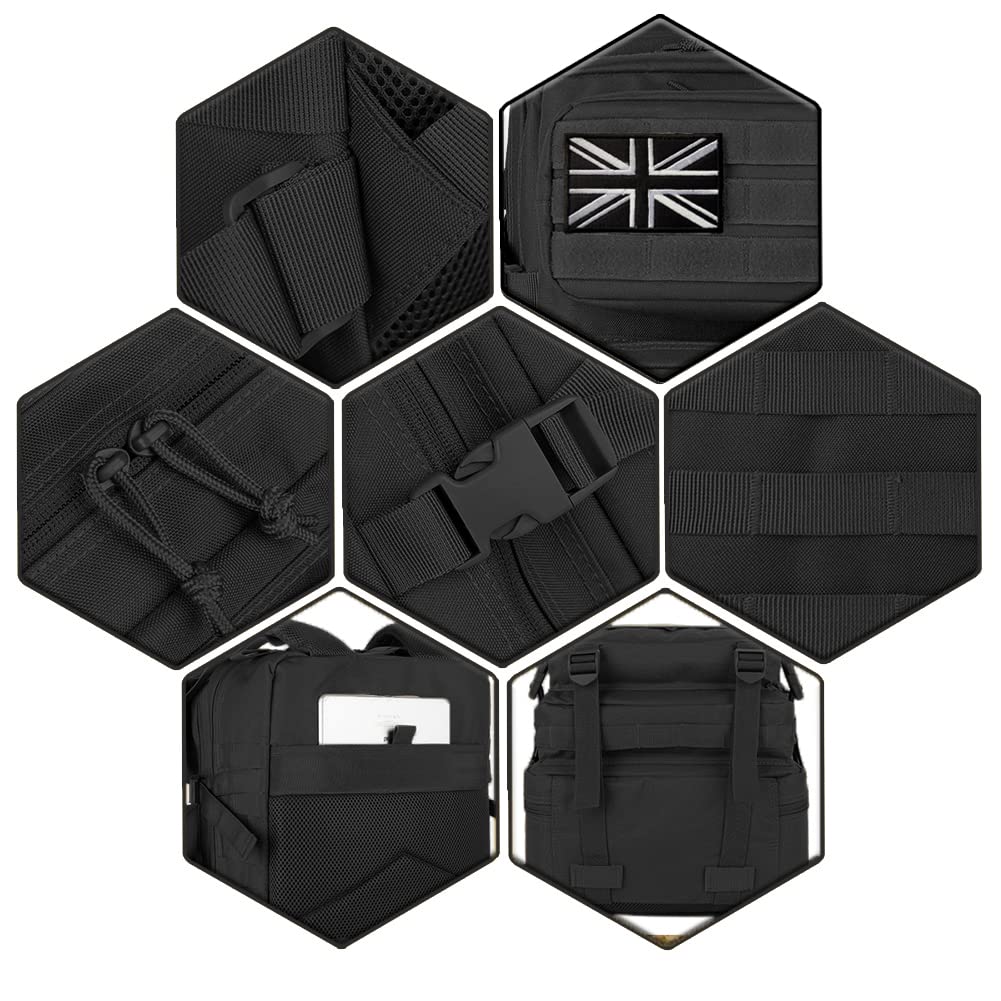 QT&QY 45L Military Tactical Backpacks Molle Army Assault Pack 3 Day Bug Out Bag Hiking Treeking Camouflage Hunting Rucksack