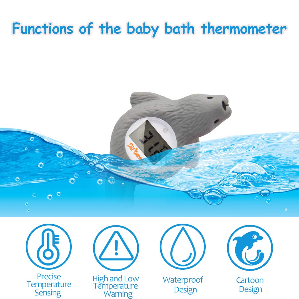 Doli Yearning Upgarde Digital Baby Bath LCD Thermometer |Kids' Bathroom Safety Products|Water Thermometer Infant Seal Shape|Floating Toys Temperature