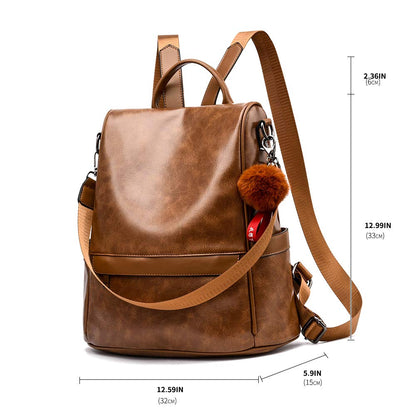 CHERUTY Women Backpack Purse PU Leather Anti-theft Casual Shoulder Bag Fashion Ladies Satchel Bags(Tan)