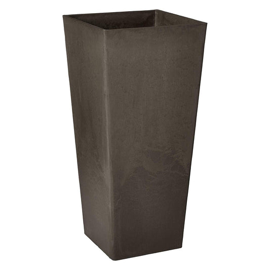 Arcadia Garden Products PSW FS32DC Contempo Tall Square Planter, 13 by 13 by 28-Inch, Dark Charcoal