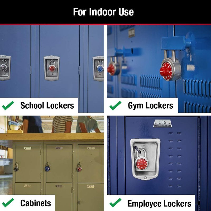 Master Lock 1504D Locker Lock Combination Padlock, 1 Pack, Red