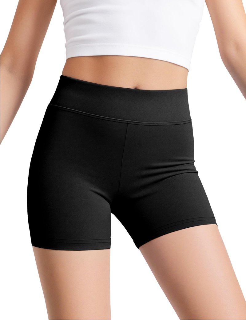 JOCMIC Girls Athletic Shorts Kids Dance High Waisted Yoga Short for Bike Gym Volleyball Running Black 9-10 Years