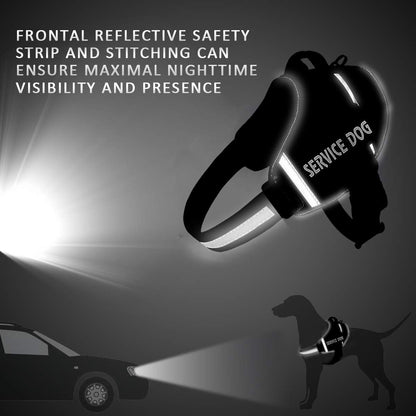 JSXD Dog Harness,No-Pull Service Dog Harness with Handle Adjustable Outdoor Pet Dog Vest 3M Reflective Nylon Material Vest for Breeds,Easy Control for Small Medium Large Dogs