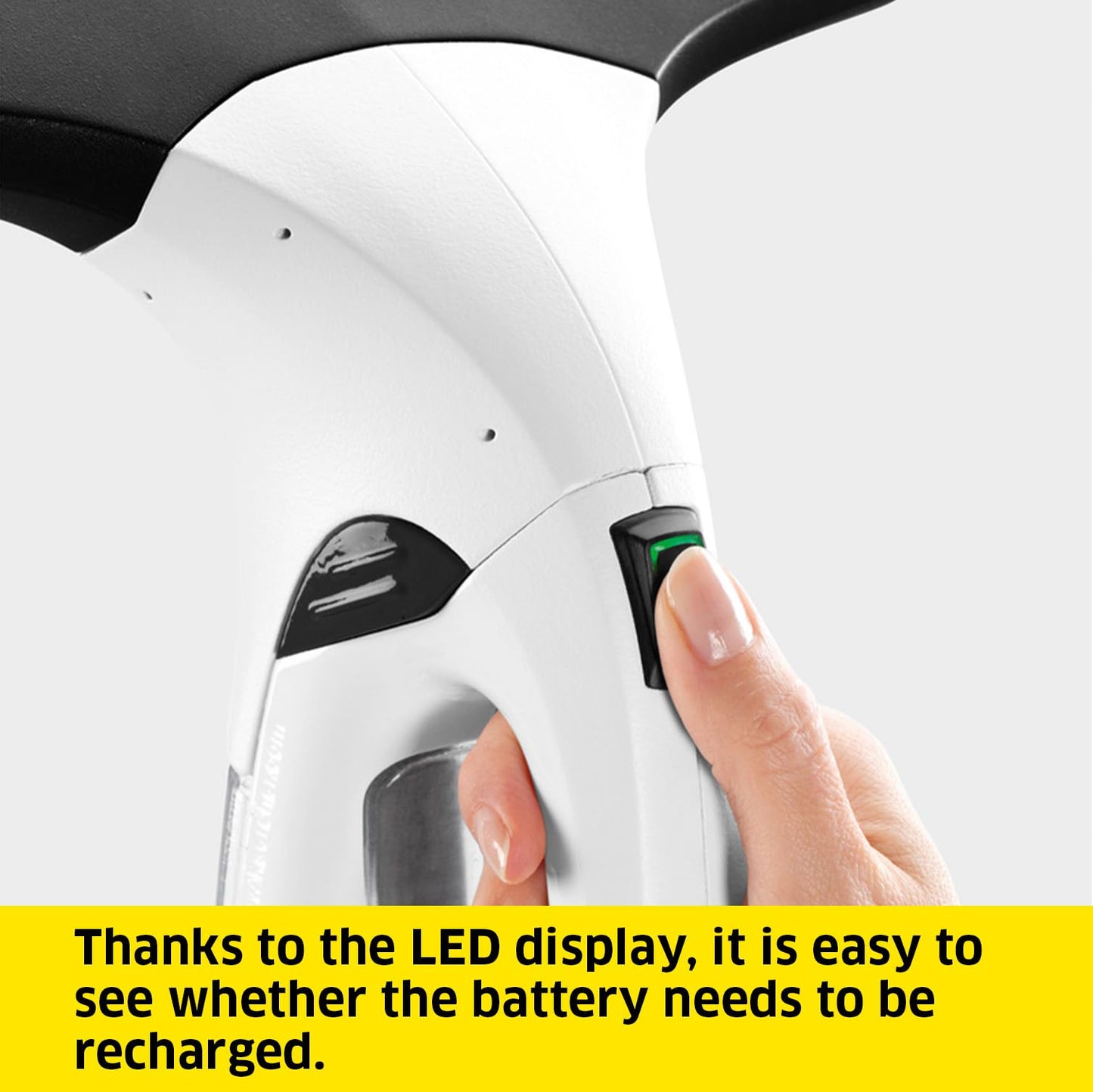 Kärcher Window Vac WV 2 Plus, Battery Running Time: 35 min, LED Display for Battery Status, Suction Nozzle: 280 mm, Spray Bottle with Microfibre Cloth, 20 ml Window Cleaner Concentrate