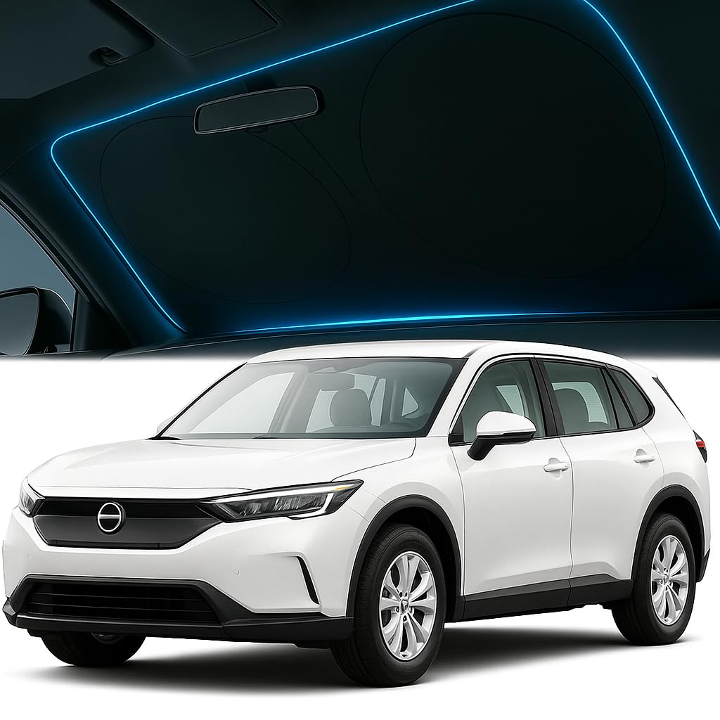 Car Windshield Sun Shade - Foldable Reflective Sun Visor for Cars, SUVs, Trucks, and Vehicles | Heat Blocking Sunshade to Keep Interior Cool | Summer Automotive Accessories