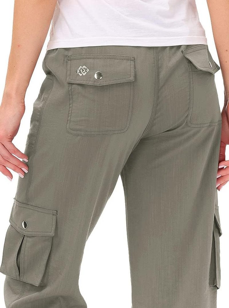 Womens Capris with Pockets - Lightweight Casual Cargo Pants for Hiking | Loose Fit, Dressy Style