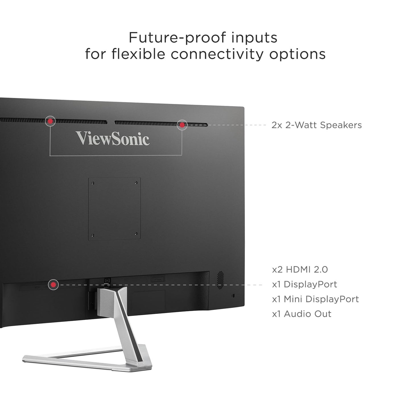 ViewSonic VX3276-MHD 32 Inch 1080p Widescreen IPS Monitor with Ultra-Thin Bezels, Screen Split Capability HDMI and DisplayPort