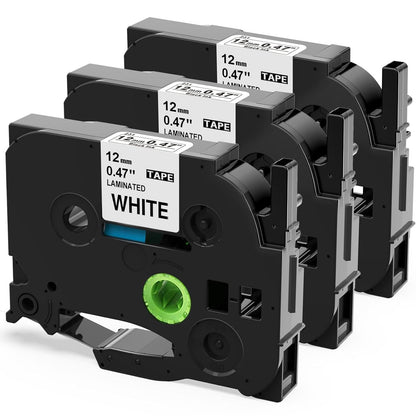 Upwinning Tze-231 Tz Tape 12 mm Compatible with Brother Label Tape 12mm for Brother Label Printer, Replace for P-Touch 12mm 0.47 Laminated for P Touch H110 E110 H100R H108 H101C H200 1000, 3-Pack