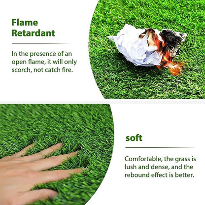STARROAD-TIM 80 * 130 CM Fake Grass Pee for Dogs Artificial Grass Rug Pad for Puppy Potty Washable Grass Mat for Pet Training with Drainage Hole and Easy to Clean
