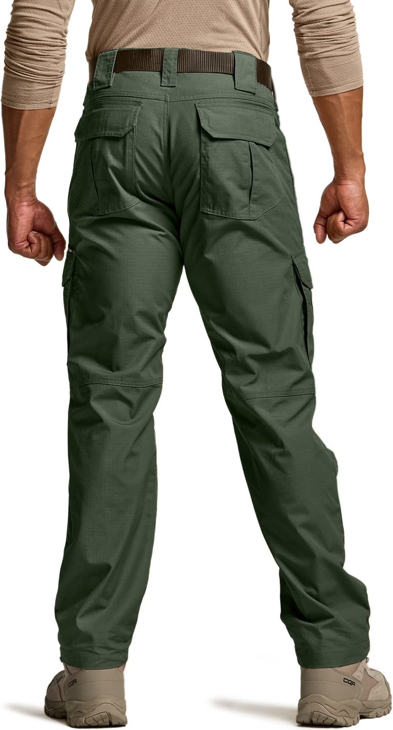 CQR Men's Tactical Pants, Water Resistant Ripstop Cargo Pants, Lightweight EDC Work Hiking Pants, Outdoor Apparel, Raider Mag Green Kelp, 34W x 30L