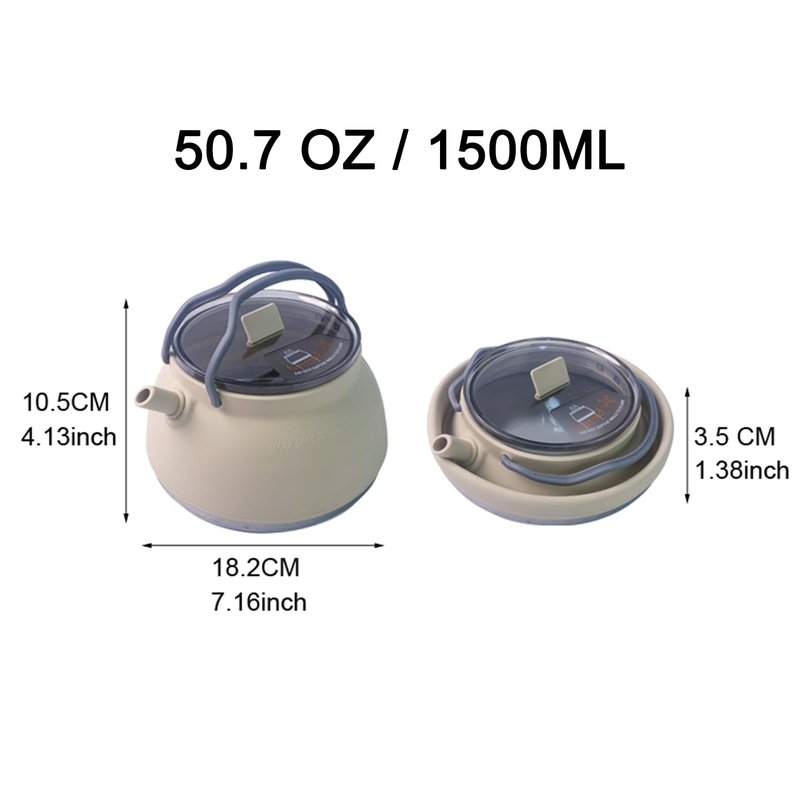 Portable Collapsible Camping Kettle, Coffee Pot for Hiking, Travel and Outdoors, 1.5L