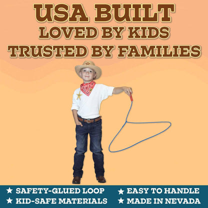Western Stage Props Children’s Cowboy Kiddie Trick Rope Lasso Pre-Tied | Ages 4-10| White|