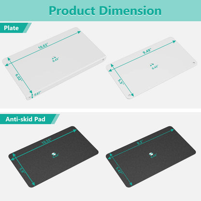 WALI Monitor Mount Reinforcement Plate for Thin, Glass, and Other Fragile Table Tops, with Most Monitor Bracket Grommet C Clamp Installation (CGRP-B), Black