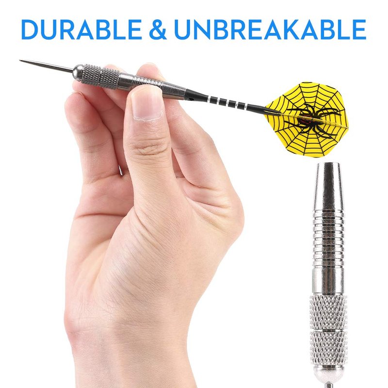 Accmor Steel Tip Darts Set, 26G Professional Darts, Metal Tip Darts with Aluminum Shafts, Copper Tungsten Barrels, Steel Tip Darts with Case,Black