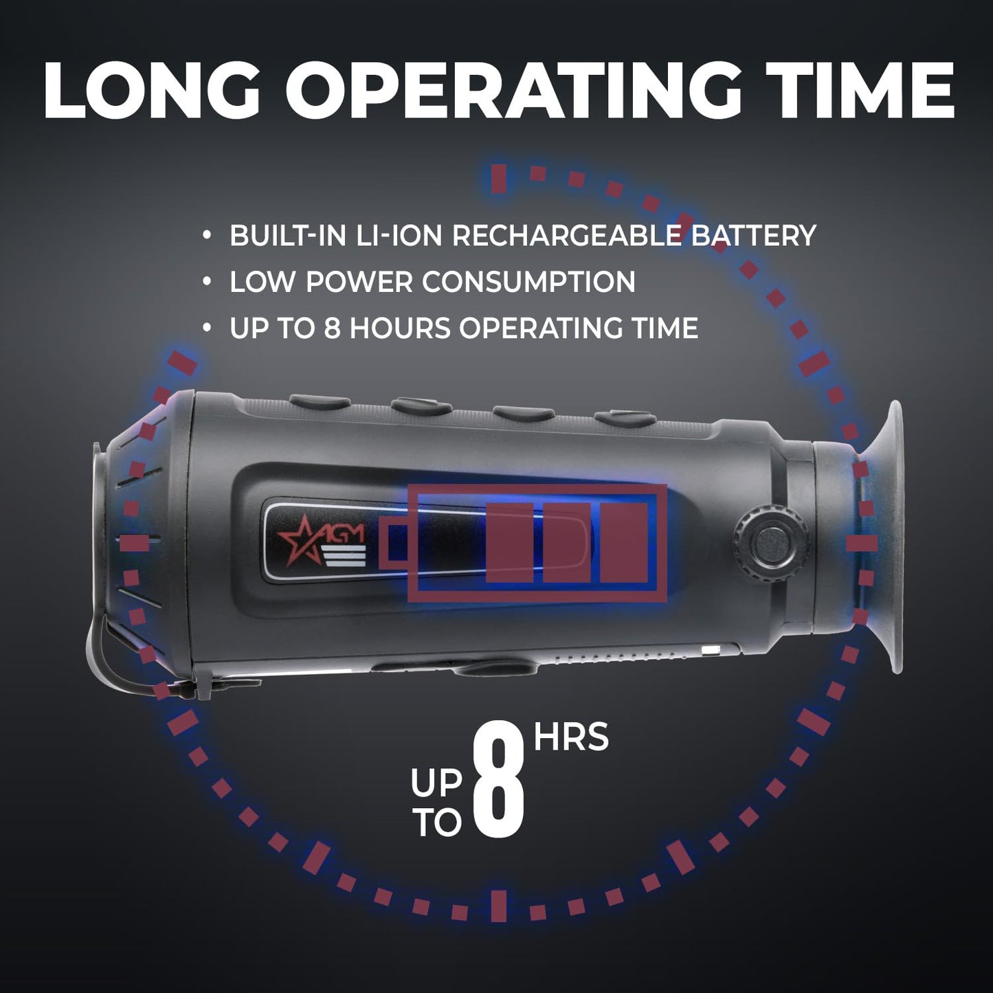 AGM Global Vision Taipan TM10-256 Thermal Monocular - 256x192 Resolution, 12μm Pixel Pitch, Video Recording 1-8x Digital Zoom Heat Vision Monocular, Thermal Imaging Monocular Thermal Optic for Hunting