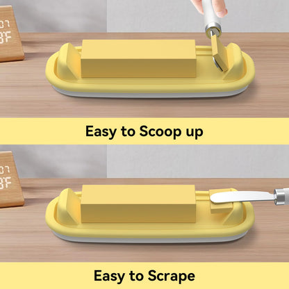 Butter Dish with Lid and Knife for Countertop and Refrigerator, Butter Stick Holder with Airtight Transparent Cover that Keeps Butter Soft