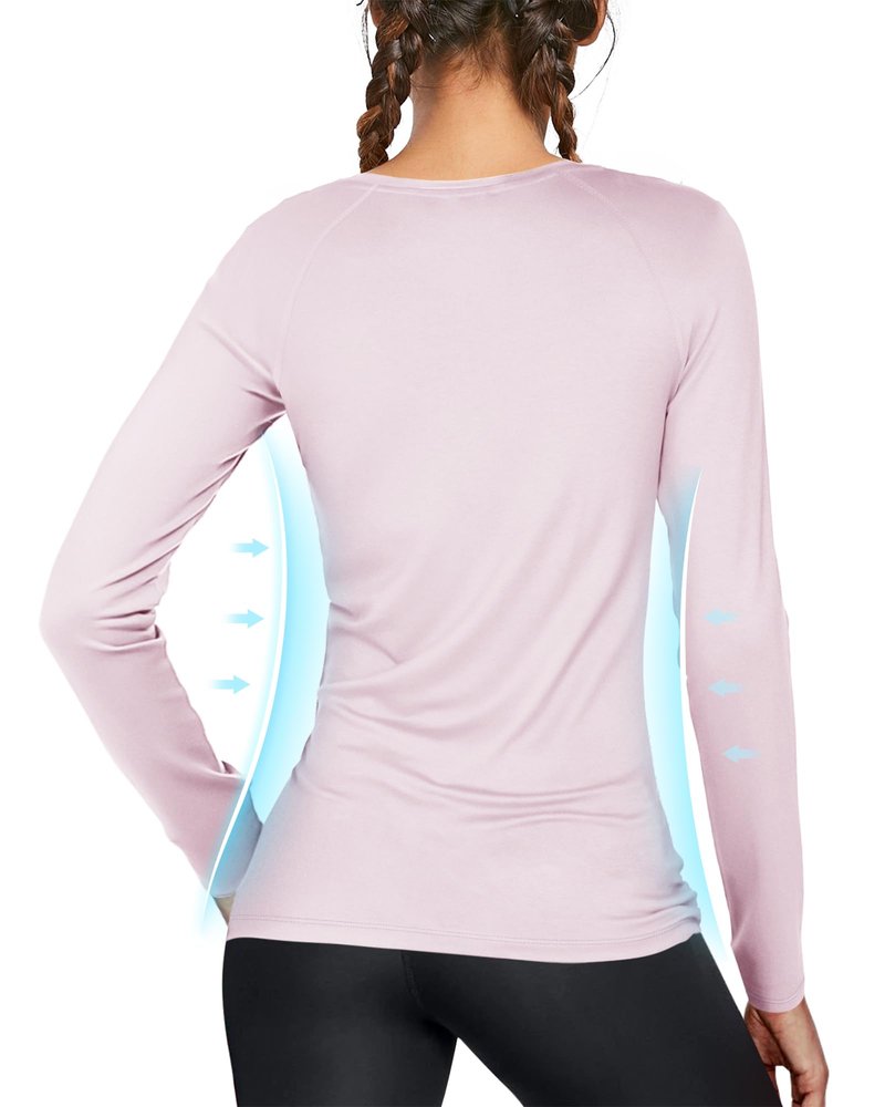 isnowood Women's Sun Protection Long Sleeve Shirts, UPF 50+ UV Rash Guard Swim Shirt, Workout Hiking Running Athletic Tops