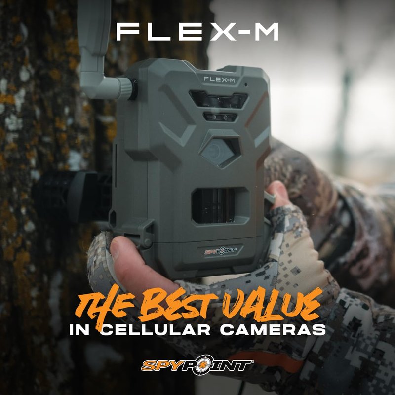 SPYPOINT Flex-M Cellular Trail Camera - Best Hunting Accessories, No WiFi Needed, Night Vision, Motion Activated, Dual-Sim LTE, IP65 Water-Resistant Game Camera, 28MP Photos, 720p Videos + Sound (4)