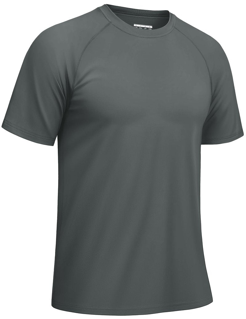 TACVASEN Men's Swim Shirt UPF 50+ Sun Protection Quick Dry SPF Rash Guard Outdoor Beach Fishing T Shirts Black,L
