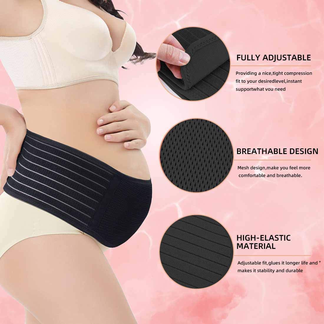 AIWITHPM Maternity Belt Pregnancy Support Belt Belly Band Relieve Lower Back, Pelvic, and Hip Pressure (Breathable/Adjustable)