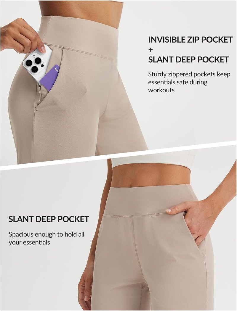 Baleaf Women's High-Waisted Bermuda Shorts - Knee-Length Athletic Shorts with Pockets | Perfect for Golf & Casual Wear