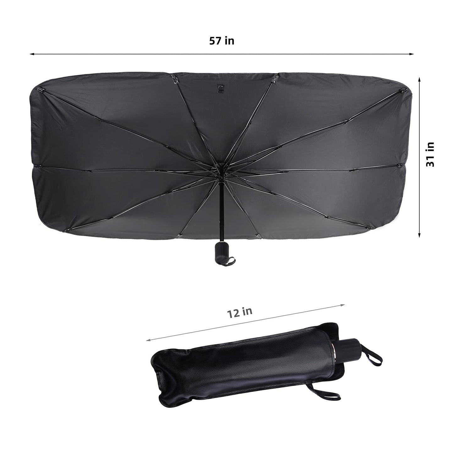 Foldable Car Windshield Umbrellas, Sun Shade Umbrella for Front Windows, Suitable for Windshields of Various Car Models (Large)