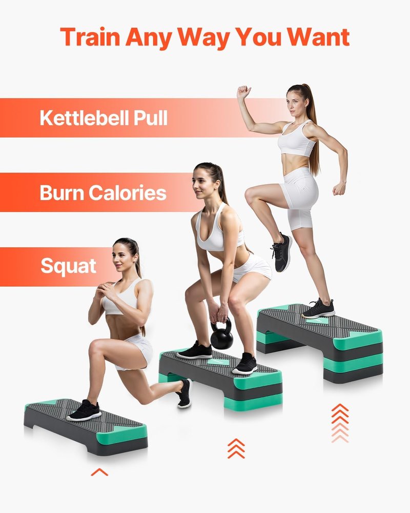 Aerobic Exercise Step Platform - 28-Inch Adjustable Fitness Stepper | Non-Slip Surface for Home Gym Cardio Training