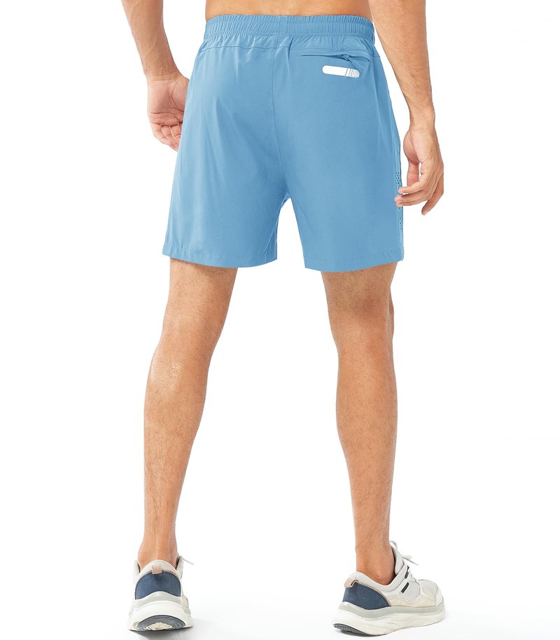 NORTHYARD Men's Athletic Running Shorts Gym Workout 7"/9"/5" Quick Dry Lightweight Sports Basketball Tennis 3 Zipper Pockets SKYBLUE-5inch 2XL