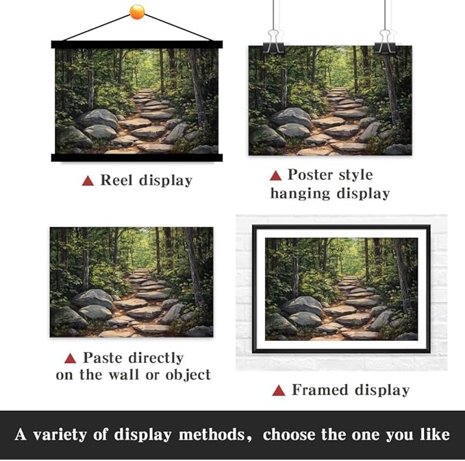 Yesad Nature Wall Art, Forest Path Landscape Wall Decor, Modern Farmhouse Canvas Art Abstract Botanical Canvas Décor Home Decorations for Living Room Bedroom (Unframed,30”x20”, Path)