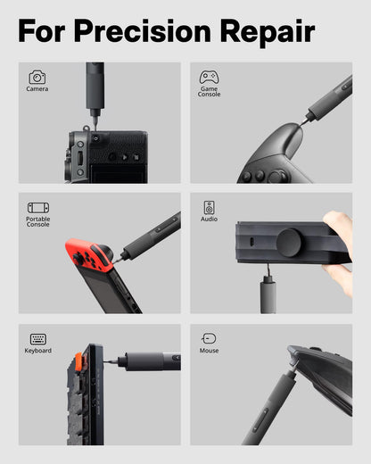 HOTO 25-in-1 Mini Electric Screwdriver, 3.7V Precision Screwdriver Set, USB-C Rechargeable, Compact Magnetic Tool for Phone, Laptop, Camera, DIY Projects, Electronics Repair