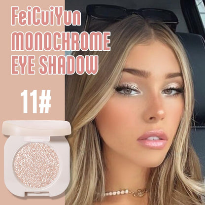 FeiCuiYun Glitter Shimmer Sparkle Eye Shadow Palette Makeup for Old Women, Pearl White Silver Glitter Shimmer Metallic Holographic Iridescent Cream Iridescent Single Monochrome Eyeshadow Makeup, 11