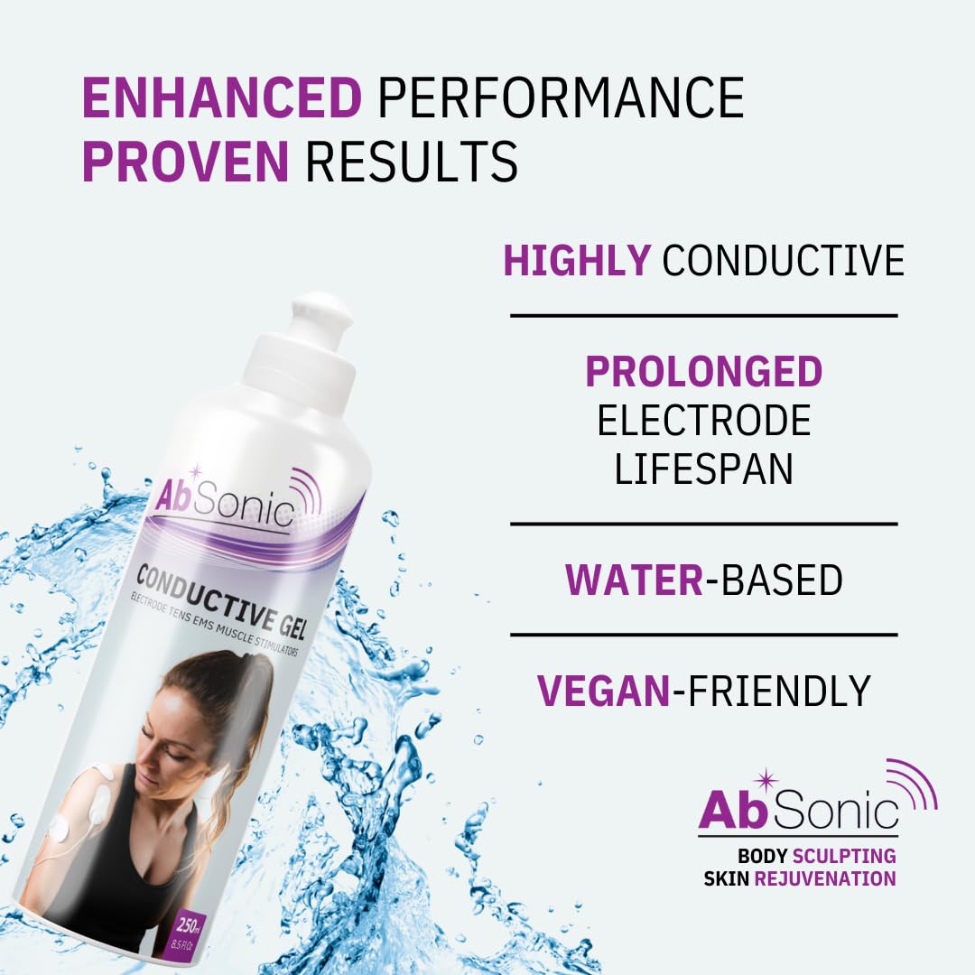 Absonic Conductive Gel for Electrodes: TENS Units, EMS, Muscle Stimulators - 8.5 oz - 1-Pack