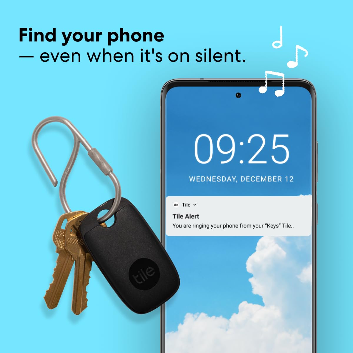 Tile Pro (2022) Bluetooth Item Finder, 1 Pack, 120m finding range, works with Alexa and Google Smart Home, iOS and Android Compatible, Find your Keys, Remotes & More, Black
