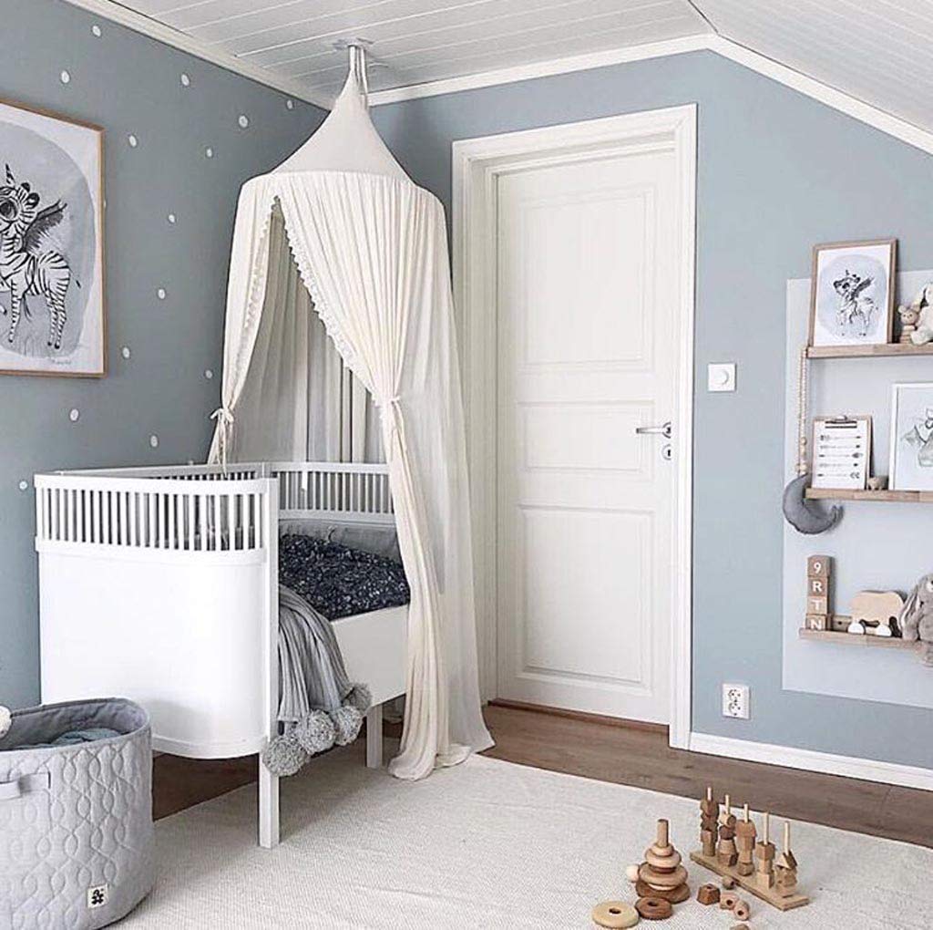 Children Bed Canopy Round Dome, Nursery Decorations, Mosquito Net, Kids Princess Play Tents, Room Decoration for Baby