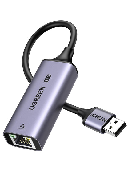 UGREEN USB Ethernet Adapter, 2.5Gbps High-Speed Network Adapter for Gaming, USB 3.2 Gen 1 RJ45 Gigabit LAN Adaptor, Compatible with PC, Laptop, Switch, Xbox, Router, Surface Pro, Steam Deck