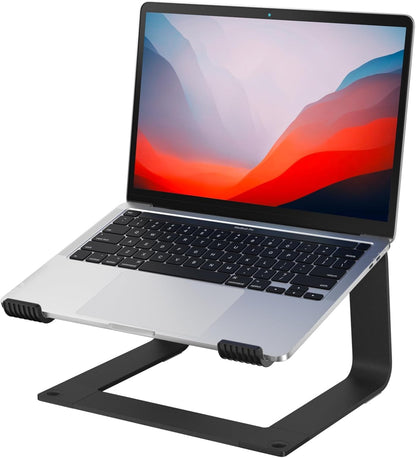 GleYo Laptop Stand for Desk Detachable Aluminum Computer Riser Portable Metal Notebook Holder Compatible with MacBook Air, Pro, Dell, HP, Lenovo and All 10-16" Laptops, Black