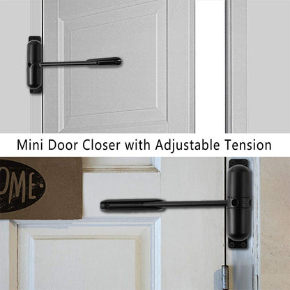 GOOKYO Door Closer Automatic Safety Spring Door Closer – Easy to Install to Convert Hinged Doors to Self-Closing– Black