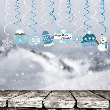 Christmas Snowman,Snowflake,Winter,Snow Hanging Swirl Decorations for Festival,Party,Together,Celling,Classroom,Home,Office,Bedroom(30Ct)