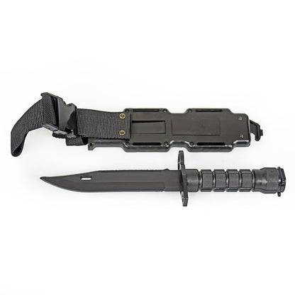Rubber Knife Training Airsoft with Sheath Dummy Plastic Dagger Flexible Soft Fixed Blade for Prop Halloween Martial Arts Pretend Play Cosplay Costume 11.75 inch