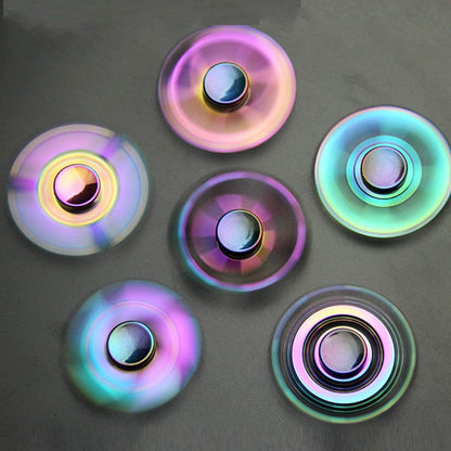 Cool Fidget Pack Toys Set, Novelty Fidgets Spinners Rainwbow Finger Hand Spinner Metal Fidget Chain Cube Kit Focus Autism Toy Fingertip Gyro Stress Relief Spiral Twister Anti Anxiety Gifts Kids Adults