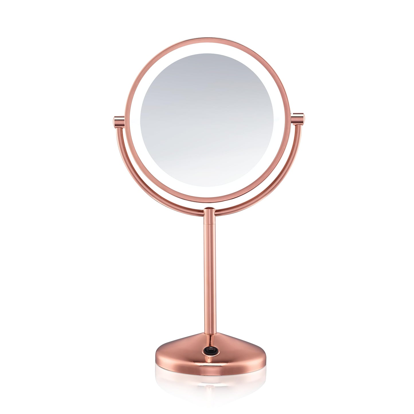 Conair Lighted Makeup Mirror, LED Vanity Mirror, 1X/8X Magnifying Mirror, Battery Operated in Brushed Nickel