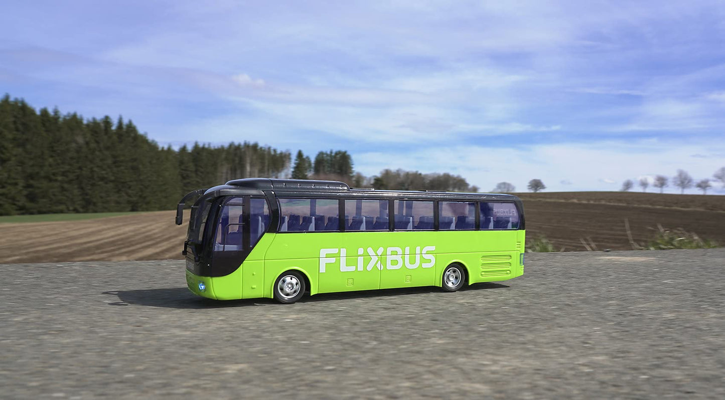 Carson 500907342 FlixBus 2.4GHz - 100% Ready to Drive, Toy Bus, Toy Car, Remote Controlled Car, for Children from 8 Years, Driving Time Approx. 60 Minutes, Colourful