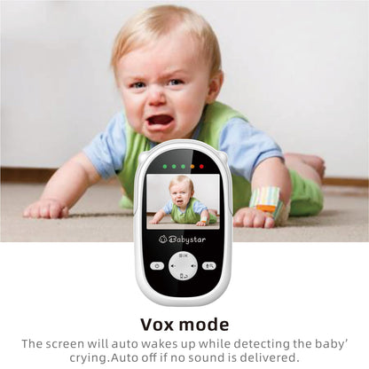 Babystar Baby Monitor with Camera and Night Vision,Wireless Video Baby Monitor with Rechargeable Battery,Two-Way Talk,2.4inch HD Screen,Feeding Reminder,4 Lullabies