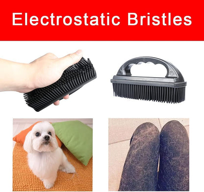 Godiyyer Rubber Pet Hair Removal Brush Lint & Hair Removal Cat Dog Hair Remover Brush Pet Hair Removal Tool Silicone Lint and Debris Remover for Cleaning,Grooming,Lint and Fur Removal,Home (Red&Black)